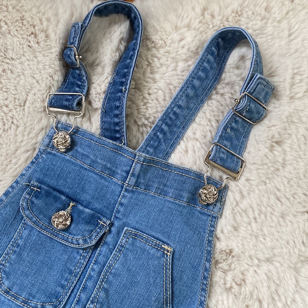 Pink Rabbit Jean Short Overalls - Picture 2 of 9
